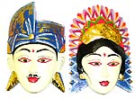 Assorted color male and femal buddha head mask, 2 pieces in a set