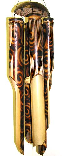 Wholesale Wind chime and gift item, Bamboo windchime with fire symbol painted on