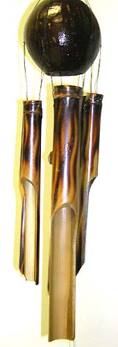Home Garden Decorative Wind Chime, Wholesale Windchime -Bamboo windchime with glowing fire symbol painted on