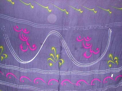 Sarongs from Bali, Java, Thailand - Watery blue Batik sarong wrap with pink 
