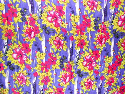 Exporter and wholesale company supply rayon batik sarong and pareo to retailer and wholesaler -Blue summer garden with multi red and yellow flower 