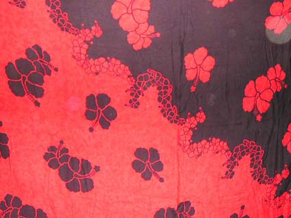 Batik sarong,summer dress - Double color red and black background motif fashion sarong wrap with flower pattern design
