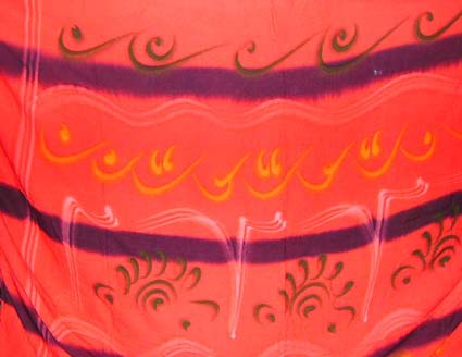 Batik sarong,summer dress -Watery red Batik sarong wrap with floral design 