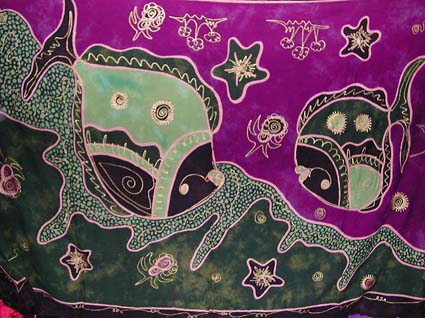 Batik sarong,beach fashion wholesale -Assorted sea life shark fish / tropical fish design fashion wrap