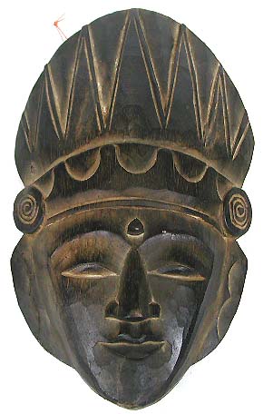 Special wooden wall decor - crown top black majestic lady's face mask 