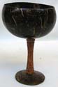 Black coconut wood made of , smooth finishing half-circle design wine cup with stand