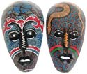 Assorted color and pattern design face mask with empty eye hole / eye-closed and mouth mouth open, black color lips