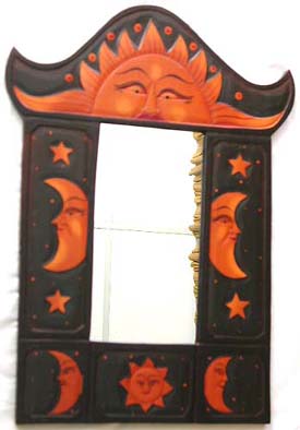 Asian wood products wholesale distributor supply blue retangular wooden mirror 