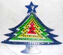 Color painted Christmas tree wooden mobile with rotating center 
