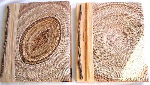Assorted geometric design handmade photo album with rope, made of natural material such as banana leaf, mulberry papers, recycling papers, etc.
