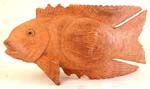 Tropical hard wood made of swimming fish abstract carving