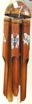 Deep brown bamboo windchime with painting butterfly decor