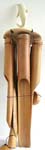 brown bamboo windchime with white dolphin on top