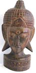 Brown rounded Indonesia buddha head wooden mask 