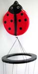 Red lady bug design wooden mobile