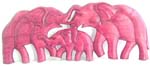 Tropical hard wood made of elephant family abstract carving