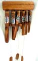 12 pipes deep borwn bamboo wind chime with painting butterfly decor on each pipe