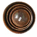 Coconut wood plate set, set of 4 pieces