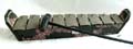 Wooden mini boat shape piano with hammet, Batk dotted pattern decor on side