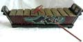 Wooden mini boat shape piano with hammet, Batk dotted pattern decor on side