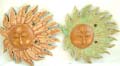 Green or red crack sun on fire ring wooden wall plaque