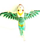Green color wooden  flying lady / flying goddess