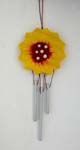 Mini wind chime with sunflower holiding 3 metal slope at the bottom 