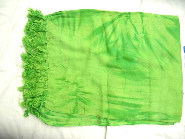 Beach wear supply shopping, Batik beach sarong cover up in lime green tie dye