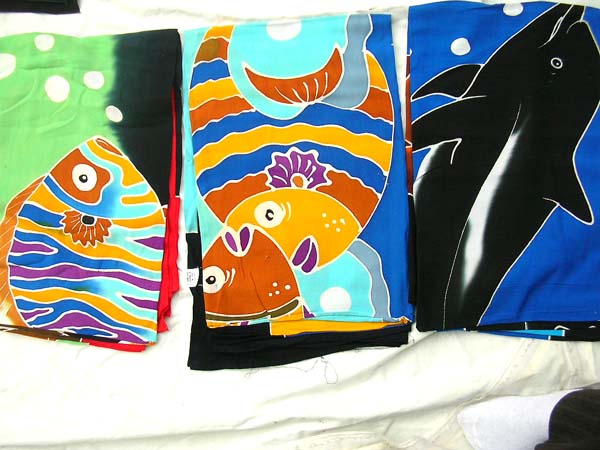 Multi colored hawaiian fish pattern on beach blanket sarong from online gift store distributor