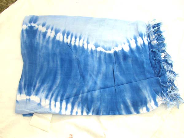 Light and dark blue fashion island summer batik shawl from summe sarong boutique company