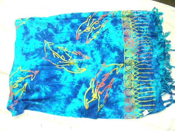 Tropical dolphin swimwear cover up in tie dye blue from bali bali wear export distribution express