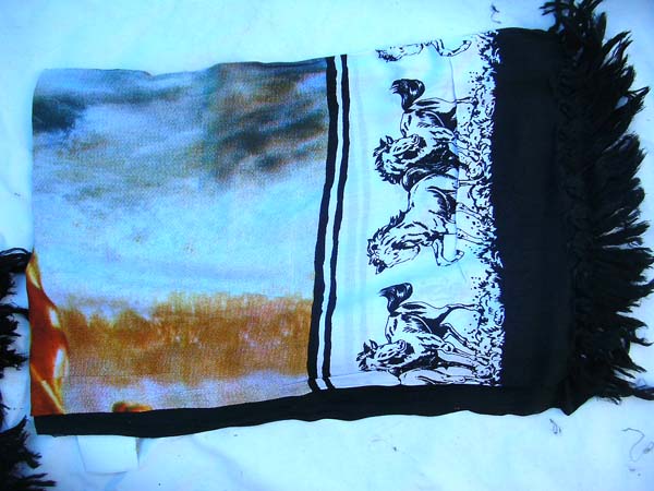 Wild horse picture print on unique spring bali cover up wrap from handmade sarong supply express