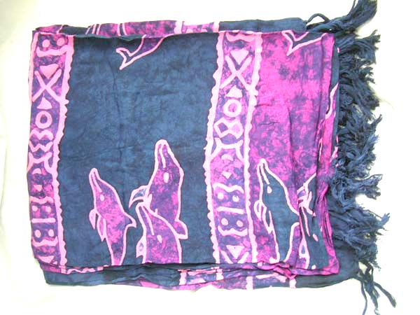 Dolphin lovers fashion pareo wrap skirt in black and purple from wholesale outlet company