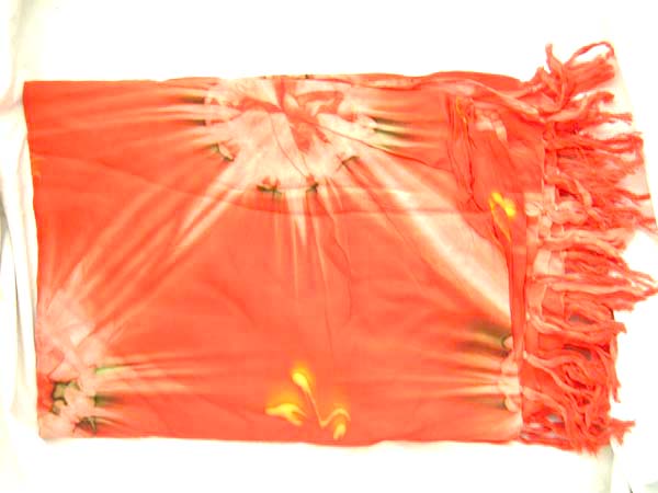Unique handcrafted tie dyed balinese pareo wrap with sun bust decor from urban sarong wear import express agent