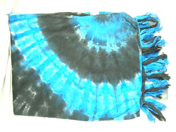 Leisure clothing manufacturer exports Beautiful royal blue and black tie dye indonesian wrap dress