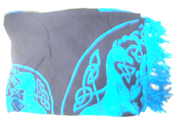 holiday leisure wear catalog express importer, Celtic Uffington horse inspired design on batik summer sarong