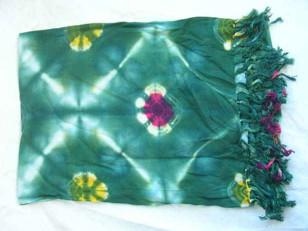 Bali sarongs online supply dealer, Summer fashion beach blanket wrap in green tie dye design