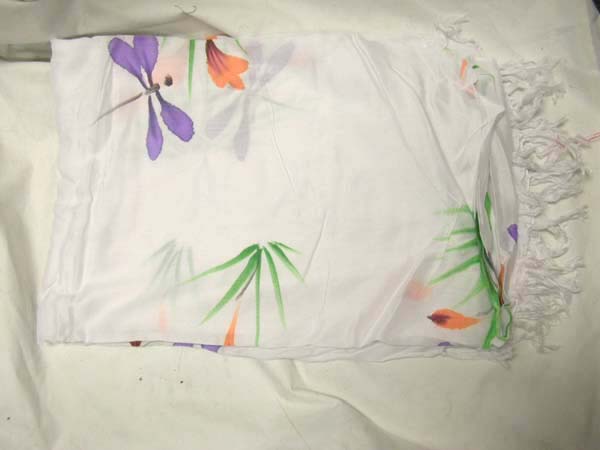 Fun garden inspired trendy sarong with flower and dragonfly designs  from best summer wear collection exchange