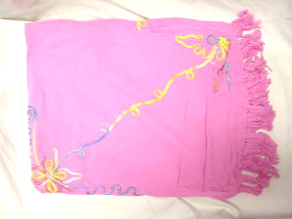 Wholesale Pink batik sarong dress with yellow and blue embroidery style design online shopping supplies