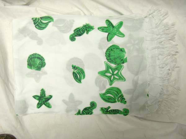 Summer urban wear shopping factory imports Green seashell decorated tropical swimwear cover up