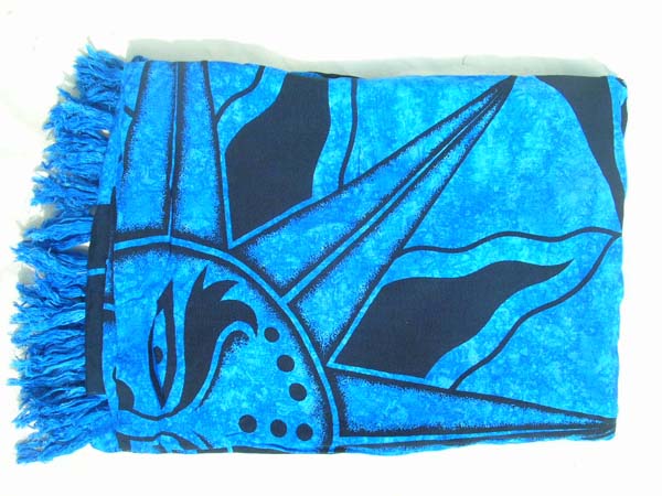 Trendy clothing online, buy wholesale Sun with face design on royal blue balinese spring bikini wrap 