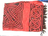 Import distributor supplies Celtic art designed beach sarong wrap with knot and triqueta design