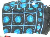 Celestial print design in blue on black swim wear cover up from retail outlet exporter