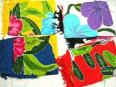 Garden flower pattern on multicolored pareo wrap dress from holiday botique supplier