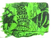 Sarong warehouse company exports Under water world print on bright green fashion pareo cover up