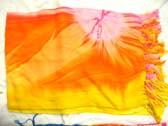 Batik fashion supplier, Yellow and orange tie dyed tropical leisure wear sarong
