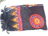 Jamaican colored circle and mountain pattern on summer bikini cover up, import online sarong supplier