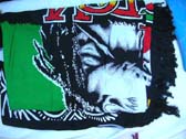 Island apparel distribution catalog, Bob Marley inspired design on Jamaican colored poolside cover all 
