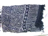 Handcrafted clothing factory store, balinese summer shawl wrap with spiral, fleur-de lie, and stripe design