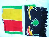 Caribbean leisure beach dress wrap in green, yellow, and red fashion print from online fashion gift b2b trade dealer